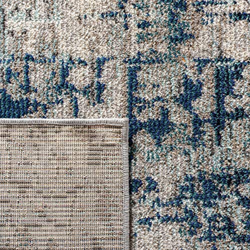 SAFAVIEH Madison Collection Accent Rug - 2'2" x 4', Grey & Blue, Modern Abstract Design, Non-Shedding & Easy Care, Ideal for High Traffic Areas in Entryway, Living Room, Bedroom (MAD460K) - color: Grey/Blue, size: 2'2" x 4' (Rectangular)