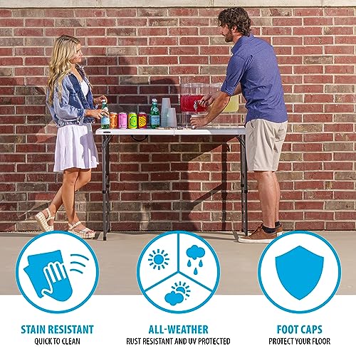 LIFETIME Height Adjustable Folding Table, 4 Foot