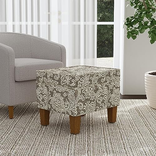 HomePop 22" Modern Rectangular Storage Ottoman - Brown Jacobean Print - color: Brown Jacobean Print