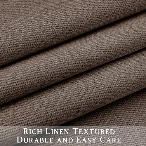 ChrisDowa Brown Blackout Curtains 45 Inches Long 2 Panels for Bedroom | Room Darkening,Light Blocking,Thermal Insulated,Faux Linen,Farmhouse,Grommet,Window Treatment,Drapes,Living Room,52x45 - color: Brown, size: 52"W x 45"L (Pack of 2)