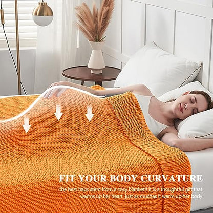 L'AGRATY Knitted Weighted Blanket - 50"x60" 7lbs Cooling Chunky Knit Heavy Blanket for Adults Braided Crochet Throw Thick Cable Yarn Knit Decorative No Beads Evenly Weighted Machine Washable | No Beads Evenly Weighted Machine Washable Chunky Braided Croch
