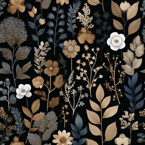 Luxurious Vintage Dark Botanical Floral Moody Teal Foliage Peel and Stick Wallpaper Easy Peel Off Contact Paper Stick on Adhesive Wall Paper for Bathroom Waterproof Renter 17.71"x236.2" - color: LD-142b, size: 17.7" x 236"