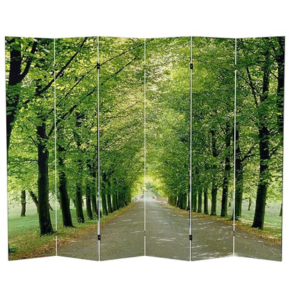 Red Lantern Double Sided Path of Life Canvas Folding Screen, 6 Foot - 6 Panel - size: 6 Foot - 6 Panel