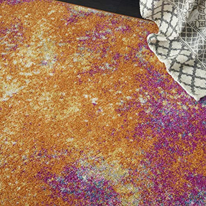 Nourison Home Passion Sunburst 3'9'' x 5'9'' Area-Rug, Modern, Abstract, Easy-Cleaning, Non Shedding, Bed Room, Living Room, Dining Room, Kitchen, (4' x 6') - color: Sunburst, size: 3'9" x 5'9" (Rectangular)