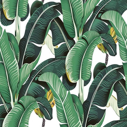 Banana Leaf Peel and Stick self Adhesive Wallpaper - 96''x32'' - color: X01, size: 32" x 96"