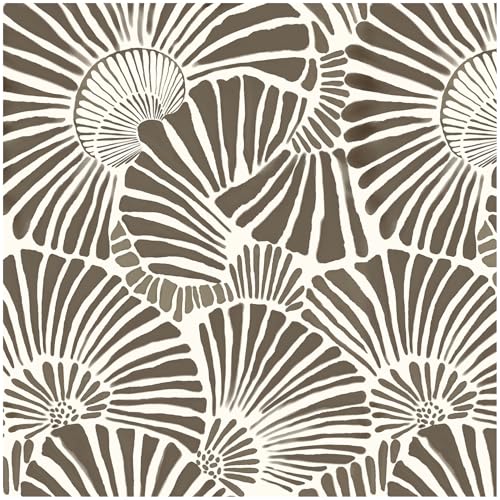 Theper White and Brown Wallpaper Peel and Stick Wallpaper Boho 17.3"×78.8" | Modern Wall Paper Removable Self Adhesive Wallpapers for Bedroom Brown Contact Paper for Cabinets Drawers Shelf Home Vinyl - color: Brown, size: 17.3" x 78.8"