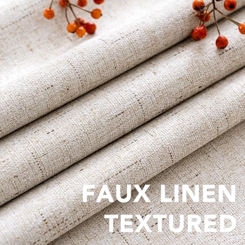 H.VERSAILTEX Linen Blackout Curtains 45 Inches Long 100% Blackout Thermal Insulated Textured Linen Look Curtain Draperies Anti-Rust Grommet, Energy Saving with White Liner, 2 Panels, Natural - color: Natural, size: 52"W x 45"L (Pack of 2)