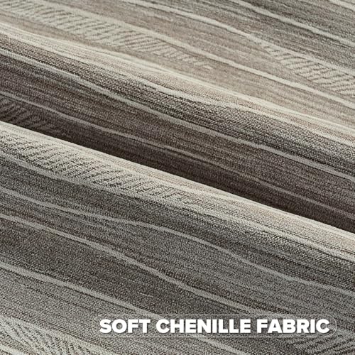 FUTEI Pack of 2 Chenille Throw Pillow Covers 18x18 Inch, Dyeing Coffee | Double-Sided Elegant Line Textured Design,Side Hidden Zipper,Machine Washable,Pill-Resistant,Colorfast,Insert Not Included. - color: Dyeing Coffee, size: 18" x 18" (Pack of 2)