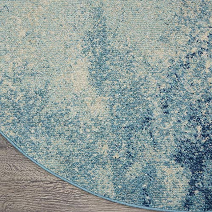 Nourison Home Passion 4' x Round Navy Light Blue Fabric Modern Area Rug (4' Round) - color: Navy Light Blue, size: 4' (Round)