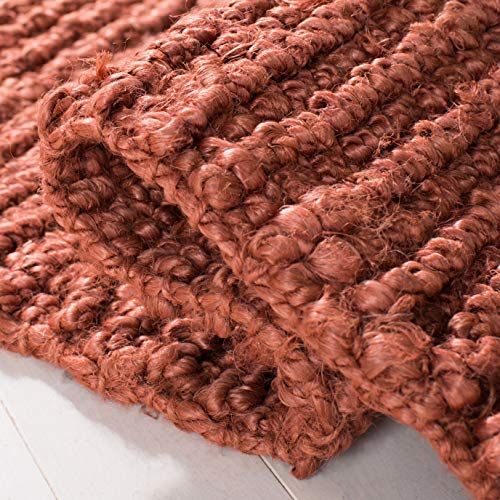 SAFAVIEH Area Rug 3x5 - Natural Fiber Collection - Rust, Handmade Jute, Farmhouse Style, Chunky Textured Thick Pile (NF447C) - color: Rust, size: 3' x 5' (Rectangular)