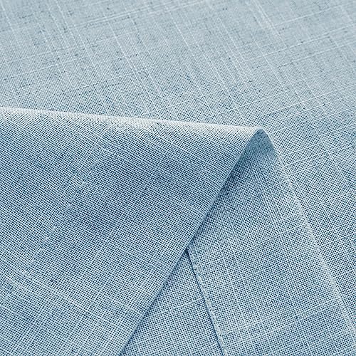 Mrs.Naturall Light Blue Curtains 63 Inch Length, Back Tab Summer Ocean Themed Airy Semi Sheer Linen Window Curtains for Living Room Bedroom Nursery 2 Panel Set, Baby Sky Blue - color: Light Blue, size: 52"W x 63"L (Pack of 2)
