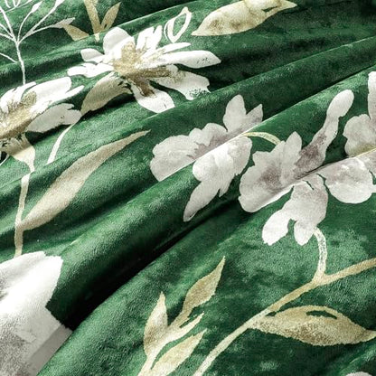 Sunshine Nicole Reversible Comforter Set, Printed Distressed Velvet Front and Sold Distressed Velvet Reverse, 3 Pieces Dark Green Queen, with Soft Polyester Fill - color: Dark Green, size: Queen