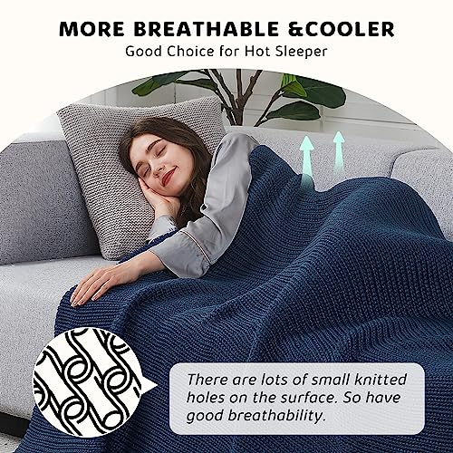 L'AGRATY Knitted Weighted Blanket - 60"x80" 20lbs Cooling Chunky Knit Heavy Blanket for Adults Braided Crochet Throw Thick Cable Yarn Knit Decorative No Beads Evenly Weighted Machine Washable | No Beads Evenly Weighted Machine Washable Chunky Braided Croc