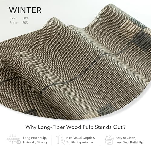 Vertical Blinds Room Divider 45.8"-86" x 96", Winter | Fabric Panel Room Divider for Separating Spaces with Adjustable Track, Fits Patio Doors, Trimmable to 96" - color: Winter