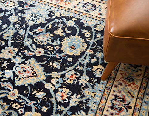 Unique Loom Sialk Hill Collection Area Rug - Washington (2' 2" x 3' 1" Rectangle, Navy Blue/ Cream) - color: Navy Blue/Cream, size: 2'2" x 3'1" (Rectangular)