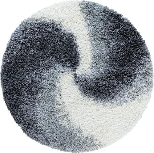 Rugs.com - Soft Touch Shag Rug – 3 Ft Round Smoke Gray Plush Shag Rug – Ultra-Soft Accent for Nurseries, Playrooms, and Kids Bedrooms - color: Smoke Gray, size: 3' (Round)