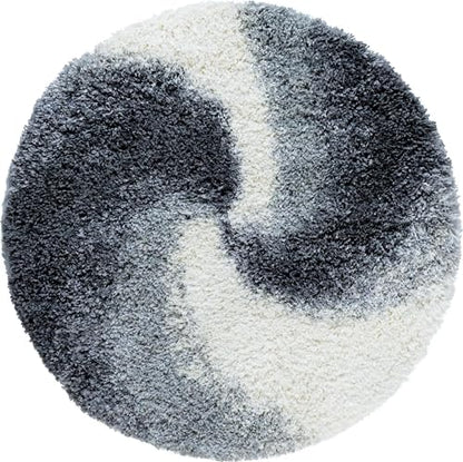 Rugs.com - Soft Touch Shag Rug – 3 Ft Round Smoke Gray Plush Shag Rug – Ultra-Soft Accent for Nurseries, Playrooms, and Kids Bedrooms - color: Smoke Gray, size: 3' (Round)