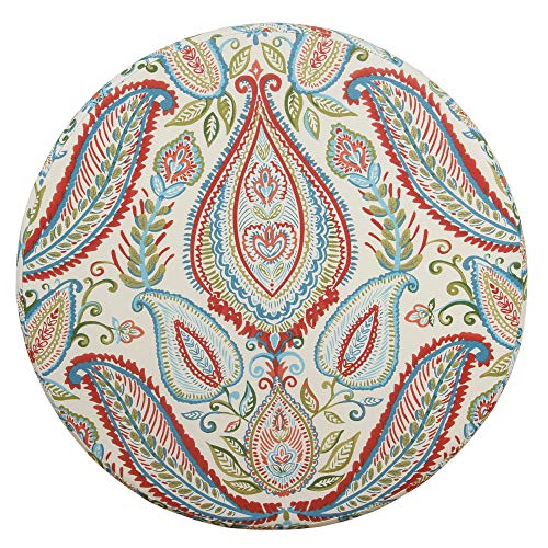 HomePop 24" Large Round Storage Ottoman - Bold Paisley - color: Bold Paisley