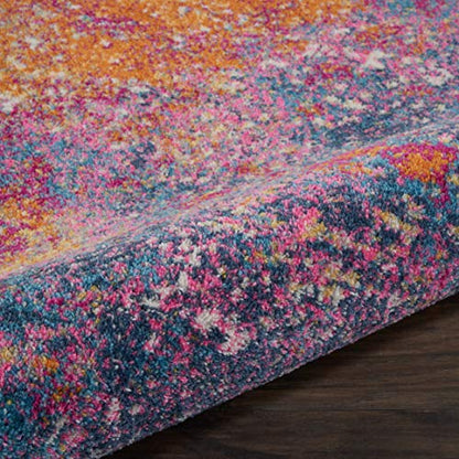 Nourison Home Passion 5' x Round Multicolor Fabric Modern Area Rug (5' Round) - color: Sunburst, size: 5'3" (Round)