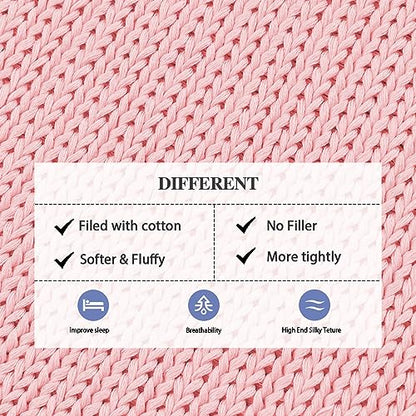 L'AGRATY Knitted Weighted Blanket - 48"x72" 12lbs Cooling Chunky Knit Heavy Blanket for Adults Braided Crochet Throw Thick Cable Yarn Knit Decorative No Beads Evenly Weighted Machine Washable | No Beads Evenly Weighted Machine Washable Chunky Braided Croc