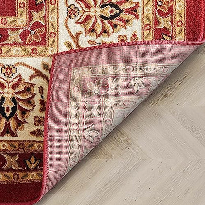 Well Woven Barclay Collection Sarouk Red 5x7 Area Rug - for Living Room, Bedroom, and Dining Room - color: Red, size: 5'3" x 7'3" (Rectangular)