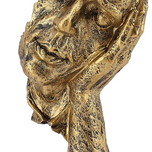 Creative European Art Resin Decoration Sculpture, Abstract Bookshelf Ornament, Handmade Vintage Figurine with Anti - Slip Pad for Living Room Study Office