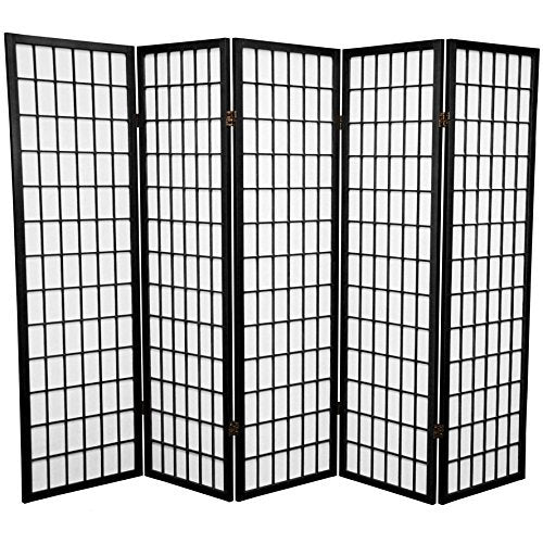 Traditional Style Room Divider (Black, 5 Panels) - color: Black, size: 5 Panels