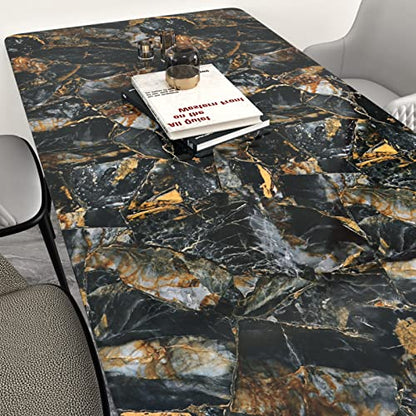 Wallercity Glossy Black/Gold Marble Wallpaper for Backsplash Peel and Stick Countertops Self Adhesive Wall Paper Sticker Waterproof Kitchen Marble Contact Paper for Cabinets Shelf Liner 15.8''x78.7'' - size: 15.8" x 78.7"