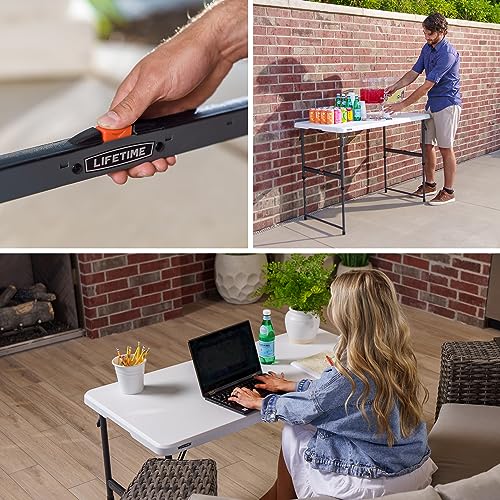 LIFETIME Height Adjustable Folding Table, 4 Foot