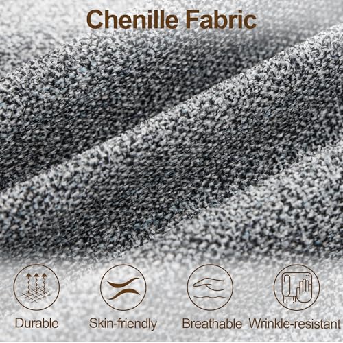 32" Chenille Upholstered Swivel Accent Chair, 360° Rotating Metal Base Modern Lounge Chair with Wooden Armrests for Living Room Bedroom, Grey - color: Grey, size: 1 Pack
