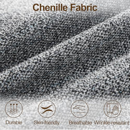 32" Chenille Upholstered Swivel Accent Chair, 360° Rotating Metal Base Modern Lounge Chair with Wooden Armrests for Living Room Bedroom, Grey - color: Grey, size: 1 Pack