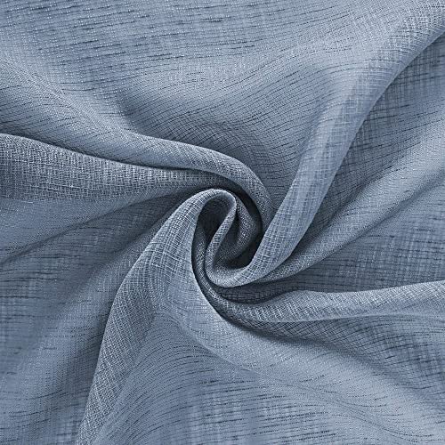 KOUFALL Nursery Curtains Baby Boys Room,Light Dusty Blue Sheer Classroom Curtains for Windows,63 Inch Length 2 Panel Set - color: Dusty Blue, size: 52"W x 63"L (Pack of 2)
