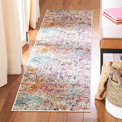 SAFAVIEH Madison Collection Runner Rug - 2'2" x 10', Grey & Pink, Modern Abstract Design, Non-Shedding & Easy Care, Ideal for High Traffic Areas in Living Room, Bedroom (MAD460A) - color: Grey/Pink, size: 2'2" x 10' (Runner)