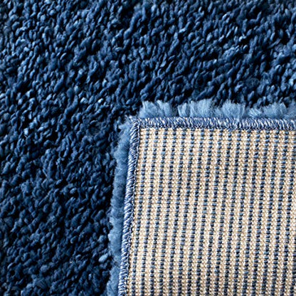 SAFAVIEH August Shag Collection Accent Rug - 2'3" x 4', Navy, Solid Design, Non-Shedding & Easy Care, 1.2-inch Thick Ideal for High Traffic Areas in Entryway, Living Room, Bedroom (AUG900N) - color: Navy, size: 2'3" x 4' (Rectangular)