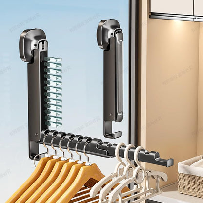 Suction Cup Foldable Clothes Drying Rack, No-Drill Expandable Indoor and Balcony Drying Hanger, Multi-Functional Clothes Organizer