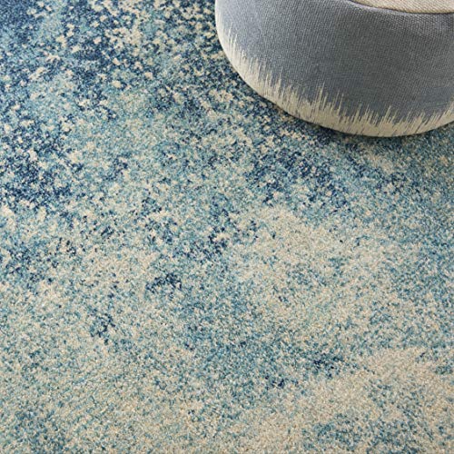 Nourison Home Passion Navy/Light Blue 3'9'' x 5'9'' Area-Rug, Modern, Abstract, Easy-Cleaning, Non Shedding, Bed Room, Living Room, Dining Room, Kitchen, (4' x 6') - color: Navy Light Blue, size: 3'9" x 5'9" (Rectangular)