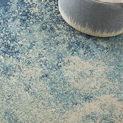 Nourison Home Passion Navy/Light Blue 3'9'' x 5'9'' Area-Rug, Modern, Abstract, Easy-Cleaning, Non Shedding, Bed Room, Living Room, Dining Room, Kitchen, (4' x 6') - color: Navy Light Blue, size: 3'9" x 5'9" (Rectangular)
