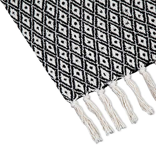 Americanflat 50x60 Throw Blanket - Soft and Breathable Cotton Throw Blanket for Couch, Bed, Chair - Decorative Blankets Perfect for Home, Office, or Outdoor Use - Black and Cream Mini Diamond Design - color: Omala Black and Cream Mini Diamond