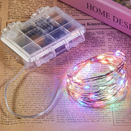 Ariceleo 1 Pack 16.4 Ft. Battery Operated Outdoor String Lights with Remote & Timer, LED Multi Color Fairy Lights, Waterproof Twinkle Lights for Bedroom, Dorm, Mason Jar, Wedding, Party, Christmas - color: Multicolor, size: 1 Pack-16.4 Ft
