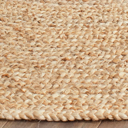SAFAVIEH Natural Fiber Collection 4' Round Natural NF733A Handmade Farmhouse Fringe Premium Jute Area Rug - size: 4' (Round)