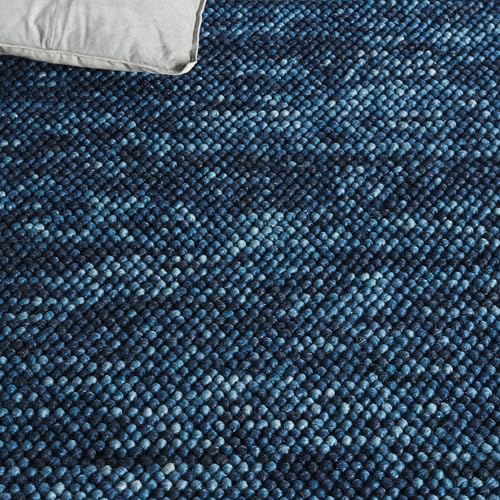 SAFAVIEH Natura Runner Rug 2'3"x11', Wool Knotted Navy & Blue NAT425N - color: Navy/Blue, size: 2'3" x 11' (Runner)