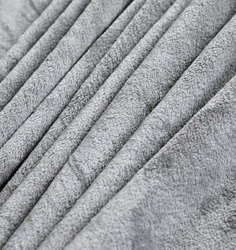 TASTHROW Large Flannel Fleece Throw Blanket, 50×70 Inch - Light Grey | Cozy Lightweight Thick Blanket - All Seasons Suitable for Women, Men and Kids - color: Lightgrey, size: 50"x70"