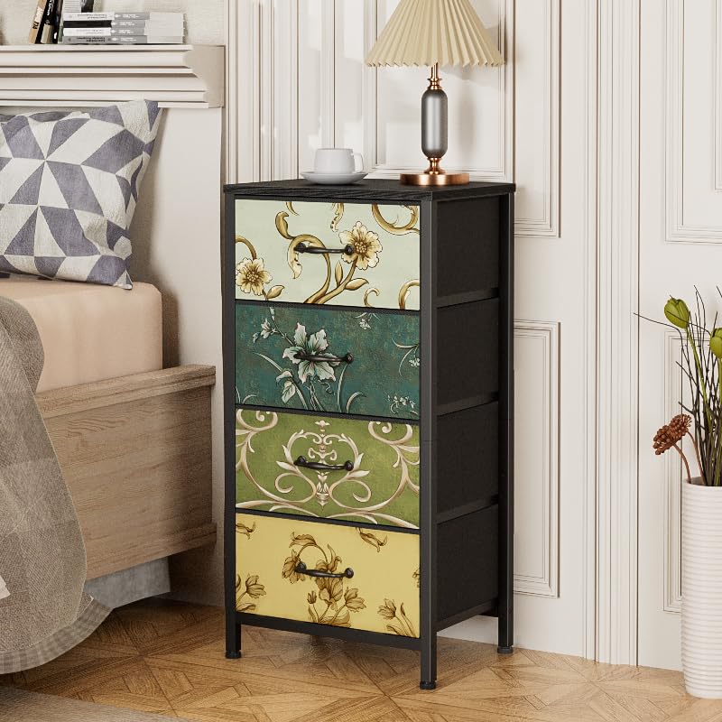 Dresser with 4 Drawers and 6 Drawer Dresser, Chest of Drawers for Living Room, Dorm, Entryway, Vintage Furniture, Wood Top