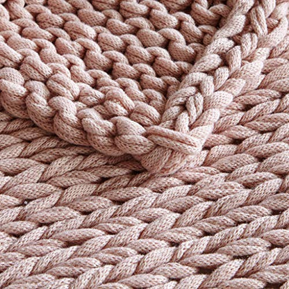 Madison Park Chunky Double Knit All Season Throw Blanket, 50 x 60, Blush | Ultra Soft, Acrylic, Cozy Warmth for Sofa or Bed, Lightweight, Boho, OEKO-TEX Certified - color: Blush