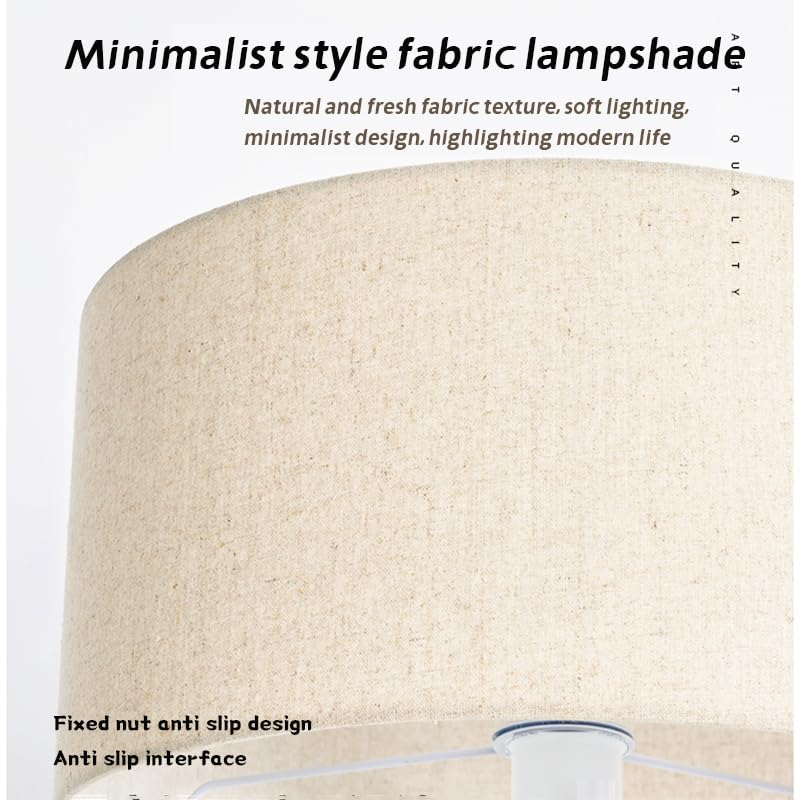 Modern Floor Lamp, E26 - Simple Black Floor Lamp with Linen Shade/Style Metal Body, with Foot Switch, Adjustable Direction, Suitable for Living Room, Bedroom, Office, Kitchen,(No Bulb)