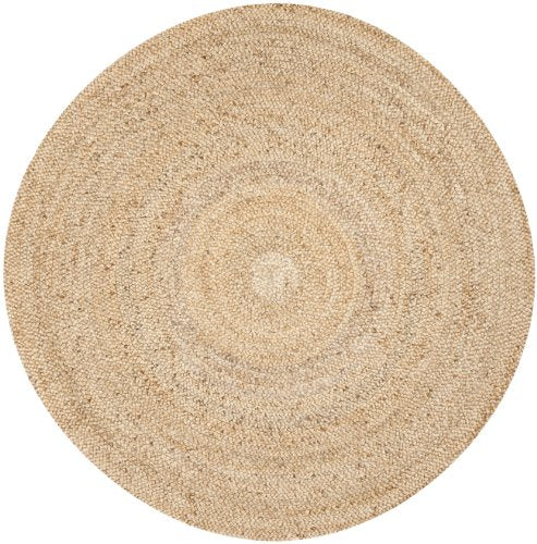SAFAVIEH Natural Fiber Collection 9' Round Natural NF733A Handmade Farmhouse Fringe Premium Jute Area Rug - size: 9' (Round)