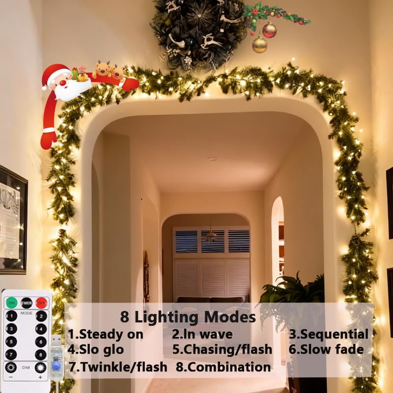 USB Fairy Lights Plug in, 33 Feet 100 LED Twinkle String Lights with Remote and Timer, Waterproof 8 Modes for Bedroom Indoor Wreath DIY Party Wedding Christmas Holiday Decoration(2 Pack Warm White) - size: 2PACK-USB-33FT/100LED-Warm white