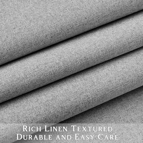ChrisDowa Grey Blackout Curtains 45 Inches Long 2 Panels for Bedroom | Room Darkening,Light Blocking,Thermal Insulated,Faux Linen,Farmhouse,Grommet,Window Treatment,Drapes,Living Room,52x45 - color: Grey, size: 52"W x 45"L (Pack of 2)