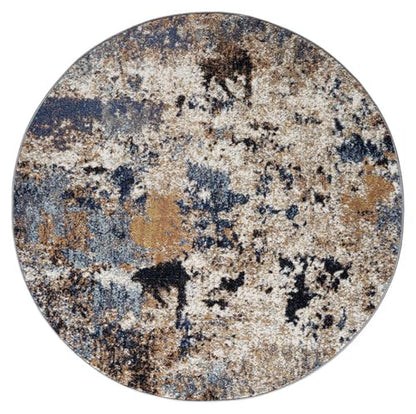 Keen Home Design Area Rugs - 63" Round Non-Shedding, Thick Pile Abstract Rugs for Kitchen, Living Room, Bedroom, Dining Room, Entryway - Size: 5'3" Round, Skies Multi - color: Skies Multi, size: 5'3" (Round)