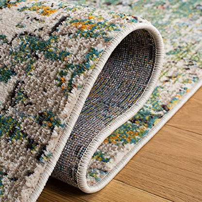 SAFAVIEH Madison Collection Accent Rug - 2'2" x 4', Green & Turquoise, Modern Abstract Design, Non-Shedding & Easy Care, Ideal for High Traffic Areas in Entryway, Living Room, Bedroom (MAD460Y) - color: Green/Turquoise, size: 2'2" x 4' (Rectangular)